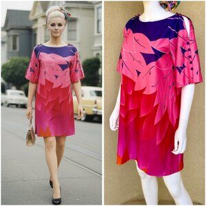 Vintage 60s Malihini Hawaiian Mod Dress - Small